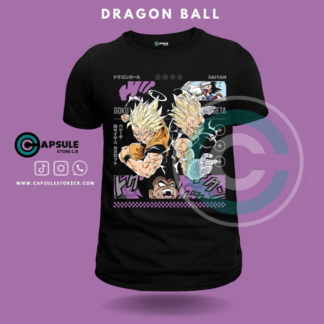 CAMISETA VEGETA Y GOKU-DRAGON BALL